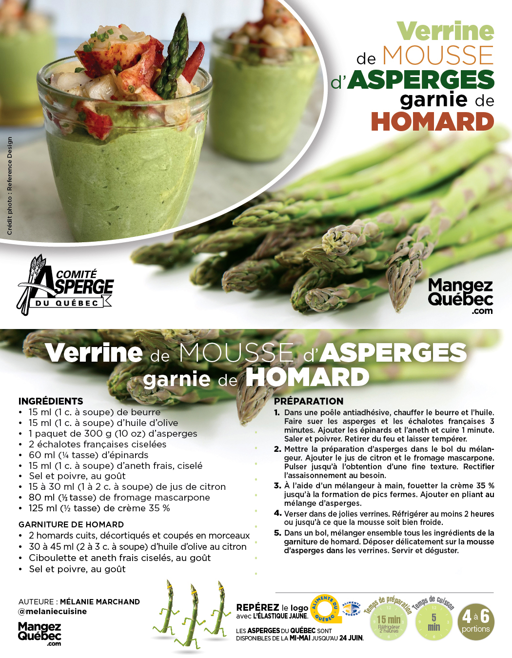 Verrine de Mousse d’asperges garnie de homard